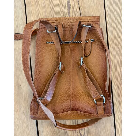 COOLCY Women Real Leather Backpack Shoulder Bag Sorrel Brown - Picture 8 of 12